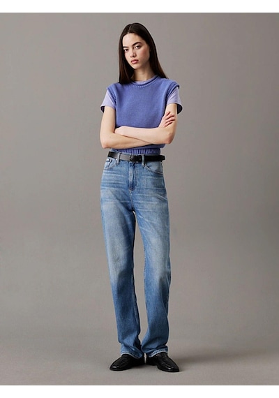 Calvin Klein High Rise Straight Jeans-7948 Mavi