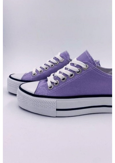 Skywalk Keten Lila Yüksek Taban Sneaker Spor Ayakkabı Lila