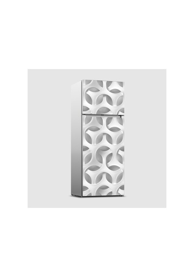 Gümüş 3d Geometrik Buzdolabı Kaplama Sticker Kendinden Yapışkanlı Folyo 75x200 Cm