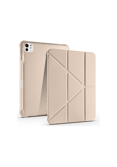 Apple Uyumlu iPad Pro 11 2025 M5 Çip Tri Folding Kalem Bölmeli Akıllı Standlı Özellikli Kılıf Kapaklı Kılıf