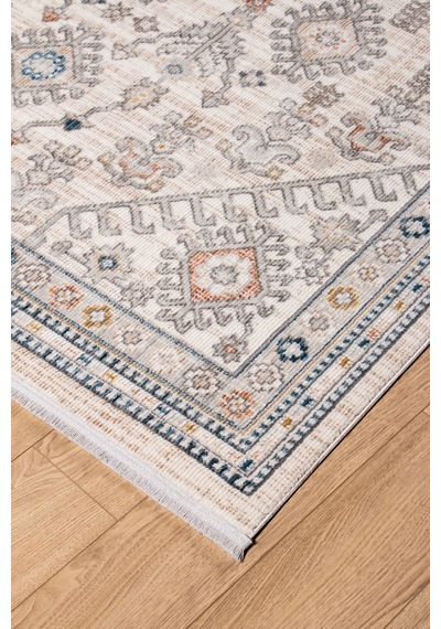Polipropilen Polyester Pamuk Tabanlı Dokuma Halı Otantik Modern Salon Mutfak Halısı Krem Rengi N0104a Krem