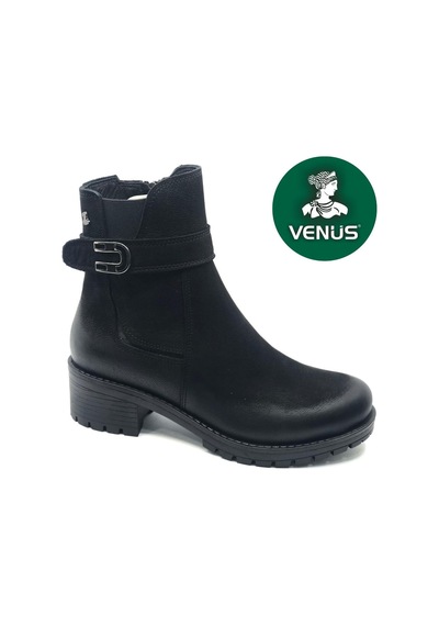 Venüs Dpoons Hakiki Deri Kaymaz Taban Ortopedik Kadın Bot Siyah