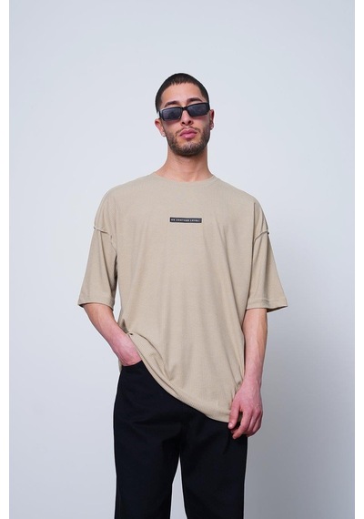 Krem Fitilli Another Level Mh Oversize Tişört Krem