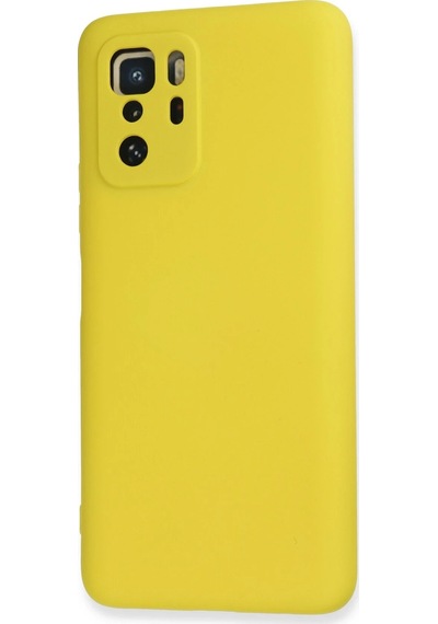 Gld-spt- Newface Xiaomi Poco X3 Gt Kılıf Nano İçi Kadife Silikon - Sarı