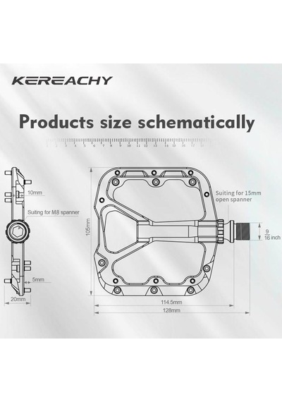 Kereachy 3 Rulmanlı Alüminyum Alaşımlı Mtb Freeride Bmx Geniş Platform Bisiklet Pedalı Yeşil