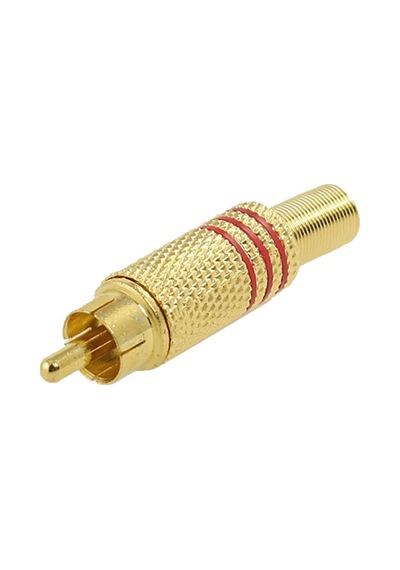 Rca Erkek Tos Jak Fiş Metal Yaylı 10 Adet Siyah Çizgili