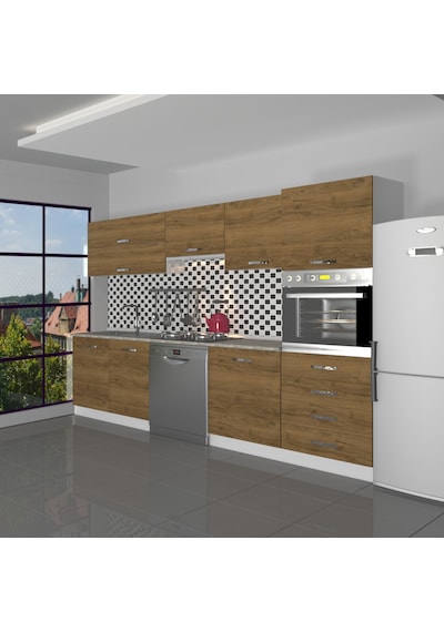 Decoraktiv Elite 280yq Ankastre Boy Dolaplı Mdf Hazır Mutfak Dolabı - Tezgah Dahil - Naturel Pera Meşe Decoraktiv Elite 280yq Ankastre Boy Dolaplı Mdf Hazır Mutfak Dolabı - Tezgah Dahil - Naturel Pera Meşe