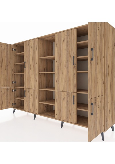 Hyperion Dolap 14 Raflı 8 Kapaklı 220x44x163 Çam-çam Çam-çam Hyperion Dolap 14 Raflı 8 Kapaklı 220x44x163 Çam-çam Çam-çam