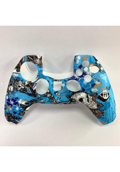 Ps5 Dualsense Silikon Kılıf Desenli Skull Blue