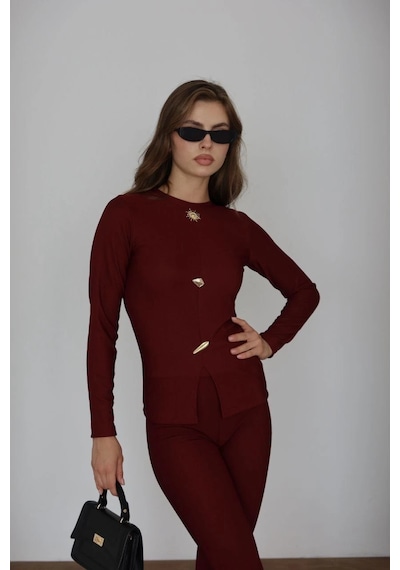 Kazax Ottoman Alt Üst Takım Bordo Pt510442 Bordo