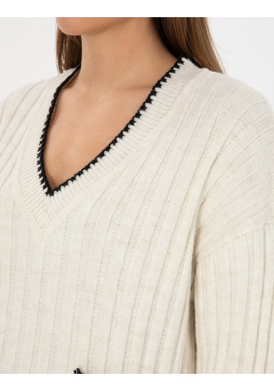 Pierre Cardin Kadın Ekru Kazak /triko 50310935-vr019 Ekru