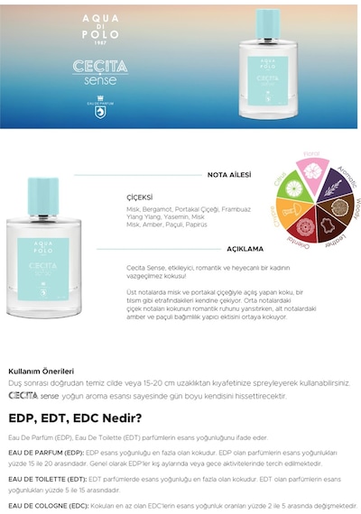 Aqua Di Polo 1987 Cecita Sense Kadın Parfüm EDP 50 ML