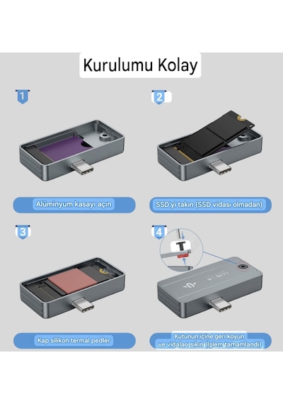 Jeyı 2230 M.2 Nvme Ssd Kutusu Type-c Girişli Tüm Cihazlara Uyumludur Yüksek Performans 10gbps Süper Hızlı Yeni Nesil Son Teknoloji Ce Lisanslı Jeyı 2230 M.2 Nvme Ssd Kutusu Type-c Girişli Tüm Cihazlara Uyumludur Yüksek Performans 10gbps Süper Hızlı Yeni Nesil Son Teknoloji Ce Lisanslı