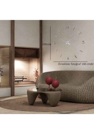 Dekoratif 3d Kendin Yap Rakamlı Büyük Duvar Saati Çok Renkli