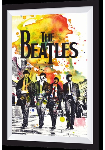 the beatles sanatsal çerçeve görünümlü ahşap tablo