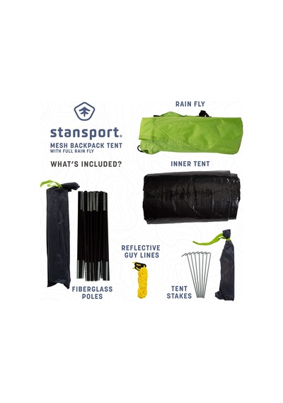 Stansport 723-800-sta 723-800 Star-lite I Arka Paket Çadır, 213 X 152 X 101 Cm, Neon Yeşili Acı Kahverengi