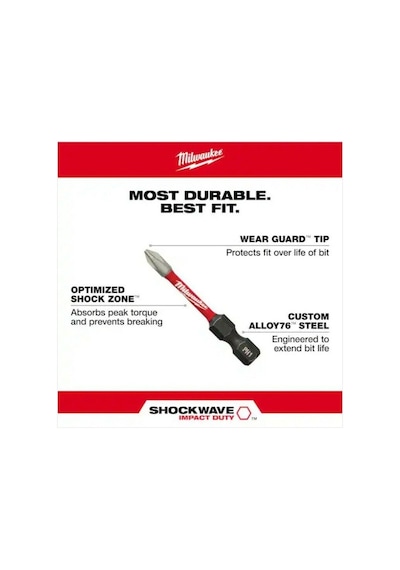Milwaukee Bits Yıldız Uç Vidalama Matkap Ucu Ph2 X 50mm -2 Adet Milwaukee Bits Yıldız Uç Vidalama Matkap Ucu Ph2 X 50mm -2 Adet