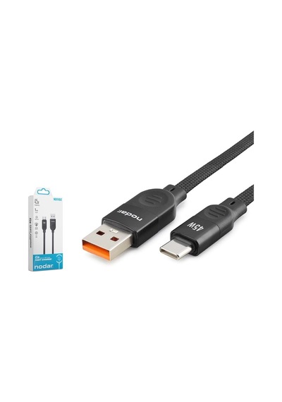 Nodar Nd1102 Usb To Type-c Data Ve Şarj Kablosu 45w 1 M Örgülü Siyah