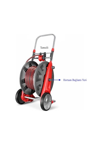 Taşınabilir Tekerlekli Hortum Sarma Arabası Toplama Makarası 1/2" Ve 3/4" Hortumlar İçin Aparat