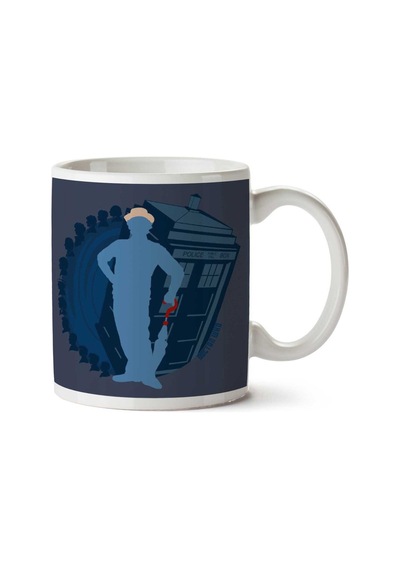 7th Doctor Who Silhouette Sylvester Mccoy Tardis İki Tarafı Baskılı Kupa Bardak Çok Renkli