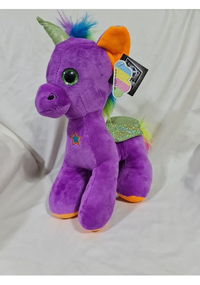 Unicorn Peluş Oyuncak - Renkli Kanatlı Sevimli Unicorn Çocuklar İçin Yumuşak Oyuncak Beyaz