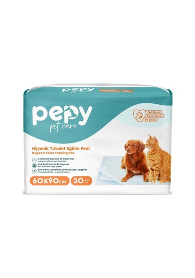 Pepy Evcil Hayvan Tuvalet Eğitim Pedi, 60x90 Cm, 180 Adet 6 Paket