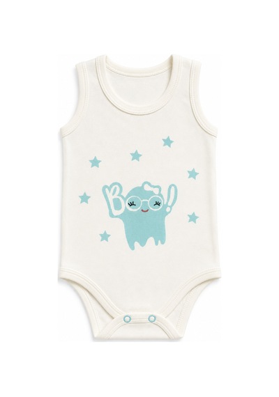 Babyhola 3'lü Bebek Çıtçıtlı Atlet Badi Bö Sevimli Hayalet Desenli 3681 Mint