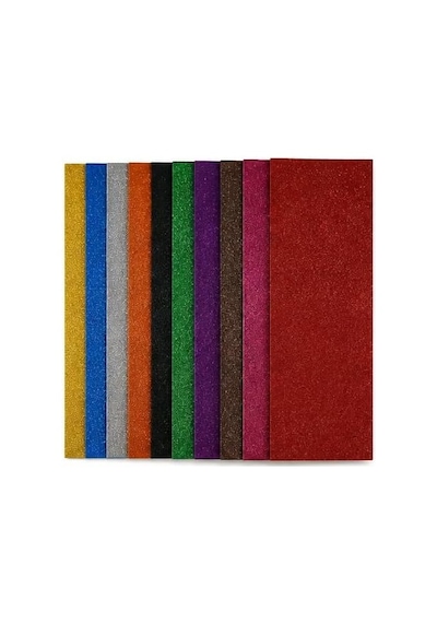 Simli Eva Yapışkanlı 10 Renk 10 Adet 20x30 Cm 1