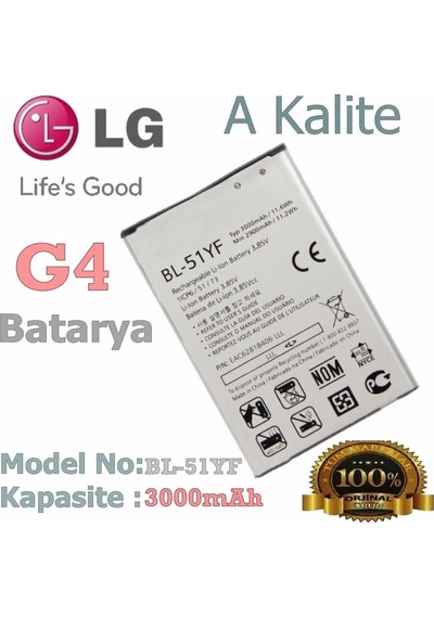 LG Uyumlu G4 Batarya Bl-51Yf H815 G4 Stylus H542Tr Batarya