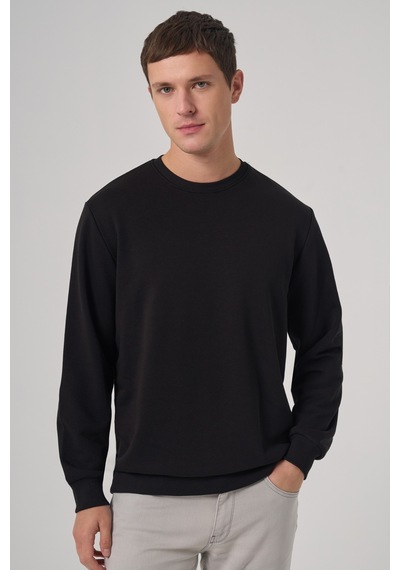 Morven Erkek Siyah Basic Bisiklet Yaka Sweatshirt 26ks063001001 Siyah