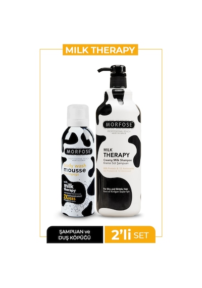 Morfose Milk Therapy Şampuan 1 L + Vücut Duş Köpüğü 200 ML