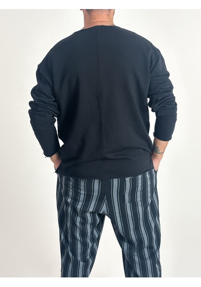 Cocopelli Erkek Basic Siyah Sweatshirt Coc1019 Siyah
