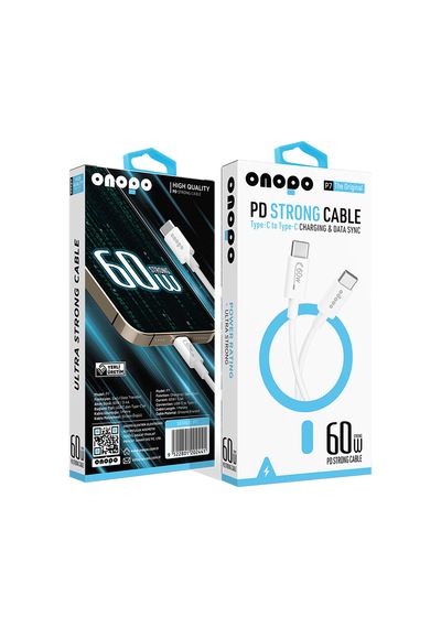 Onopo P7 60 W PD Type-C To Type-C Hızlı Şarj Ve Data Kablosu 1 M