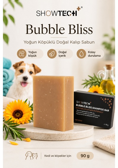 Showtech Bubble Bliss Köpek Ve Kedi İçin Yoğun Köpüklü Doğal Kalıp Sabun Hassas Bakımın Gücü