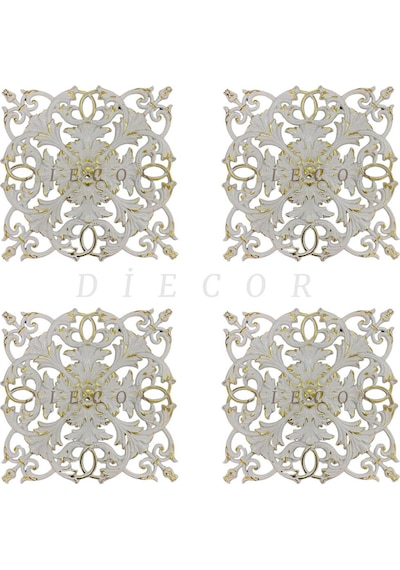 Diecor Dekoratif Polimer Mobilya, Duvar Ve Tavan Motifi Sarı Beyaz 40 X 40 Model:xa66