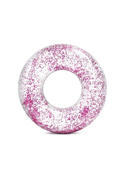 Mandalina Intex Glitter Tube Şeffaf Havuz Deniz Yüzme Simidi 107 Cm Pembe Çok Renkli