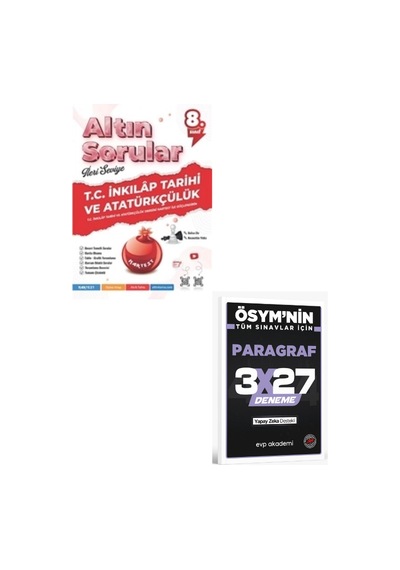 2027 Nartest 2027 8. Sınıf Altın Sorular T.c. İnkilap Tarihi Ve Atatürkçülük+ Evp Akademi Paragraf