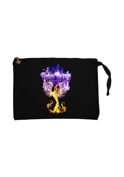 Deep Purple Phoenix Rising Siyah Clutch Astarlı Cüzdan / El Çantası