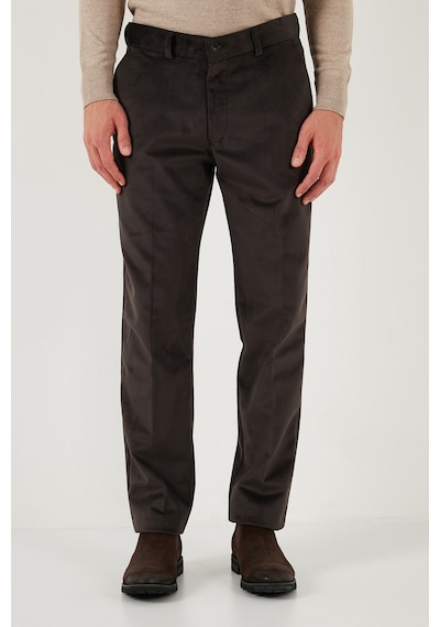 Buratti Normal Bel Regular Fit Düz Paça Erkek Kadife Pantolon 645Merlin Kahve