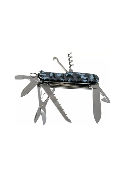 Victorinox Huntsman 1.3713.942 Kamuflaj İsviçre Kamp Çakısı Mavi - Siyah
