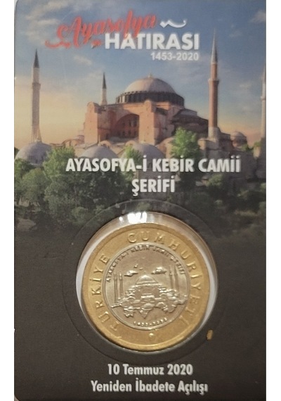 Ayasofya-i Kebir Camii Şerifi Yeniden Ibadete Açılışı, 1 Lira 2020 Hatıra Para Ve Kiti