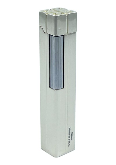 Slim Kare Metal Çakmak - Krom - Taşlı Gazlı Model 2