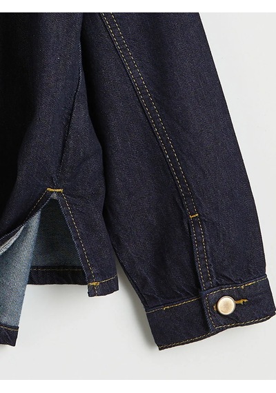 Lc Waikiki İndigo Uzun Kollu Kız Çocuk Jean Gömlek
