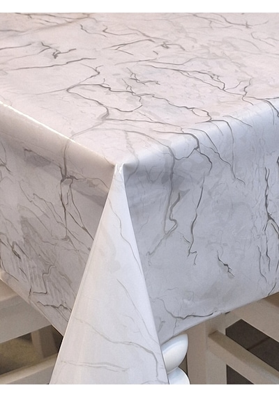 Şeffaf 0.018 Mm Pvc Muşamba - Desenli Silinebilir Şeffaf Masa Örtüsü Ns27 Beyaz Gri