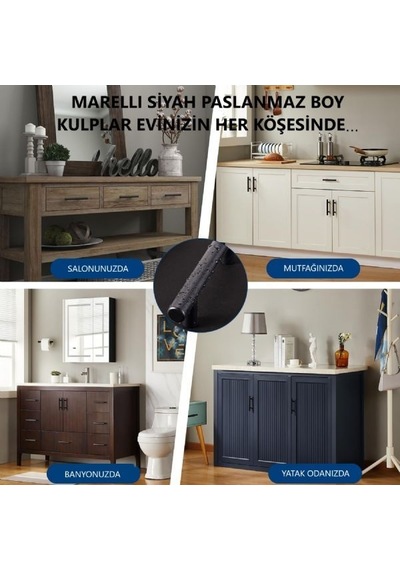 Marelli 96 Mm Siyah Paslanmaz Boy Kulp Mobilya Kulbu, Dolap Kulbu Diğer