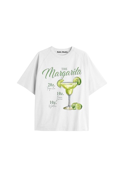 Kalic Studio Kadın Oversize Margarita Tshirt Beyaz