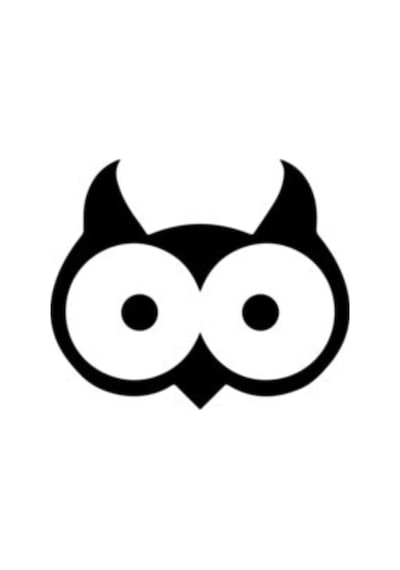 Karikatür Baykuş Kafası Oto Sticker Siyah 20 15 Cm