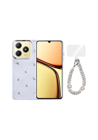 Teleplus Realme C63 Kılıf Pole Desenli El Bilekli Kılıf Yeşil