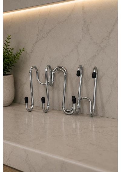5'li Set Havlupan Askısı Pratik Havlu Askısı 10x5 Cm Krom Diğer