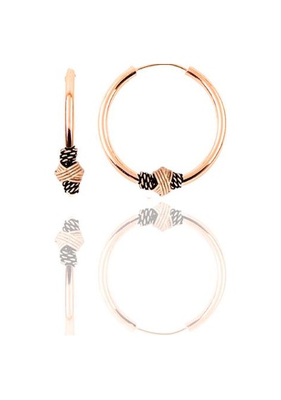 Gümüş Rose 12 Mm Mini Işlemeli Halka Küpe N11.47726